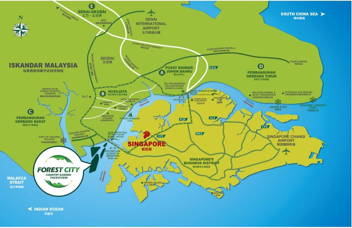 வரைபடம் forest city மலேஷியா