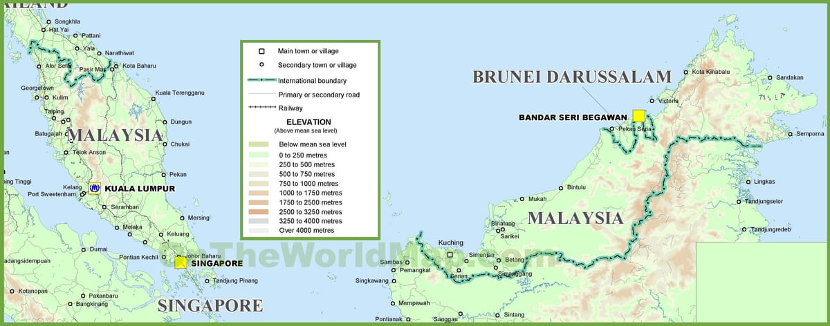 மலேஷியா புவியியல் வரைபடம்