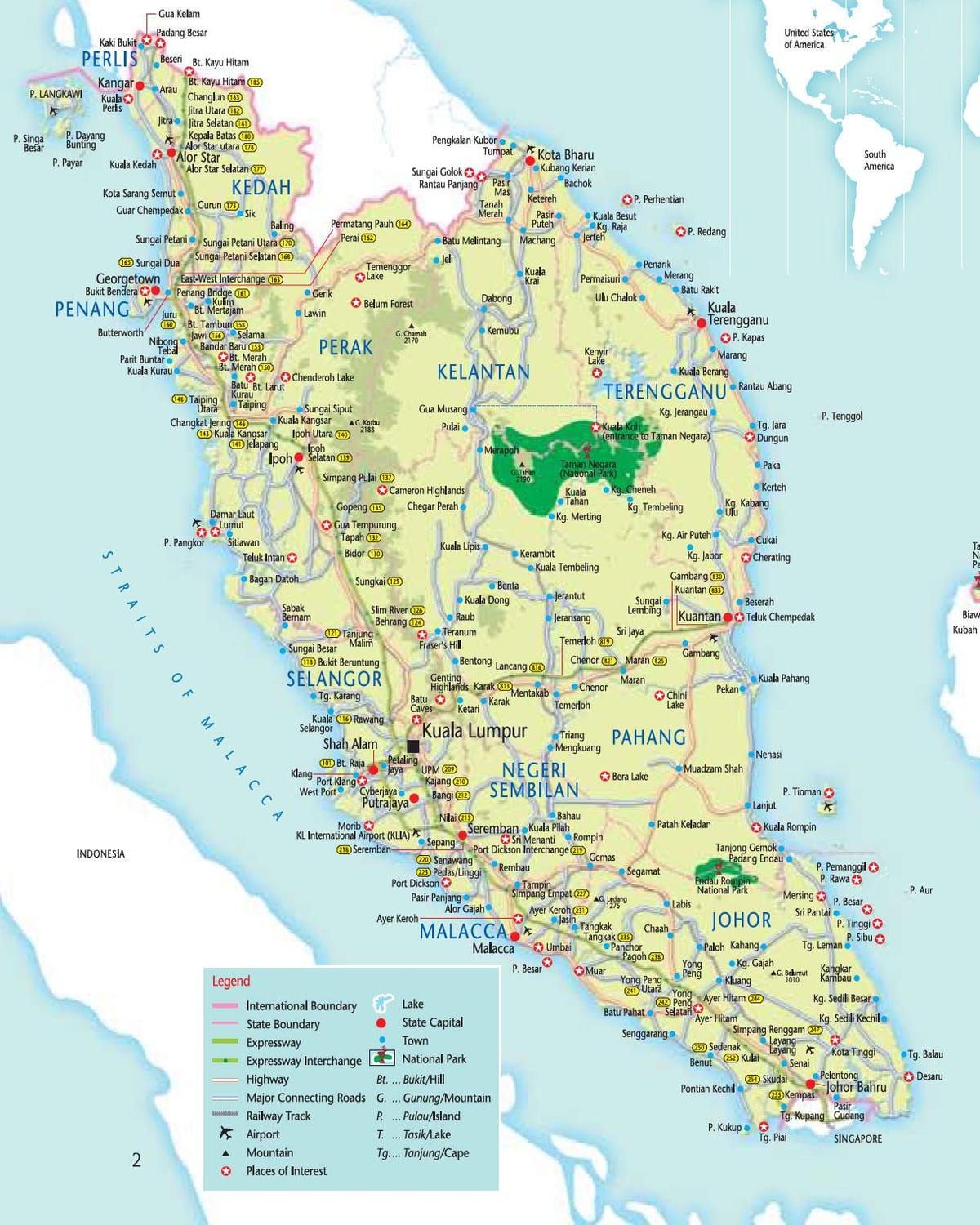 மலேஷியா கடற்கரைகள் வரைபடம்