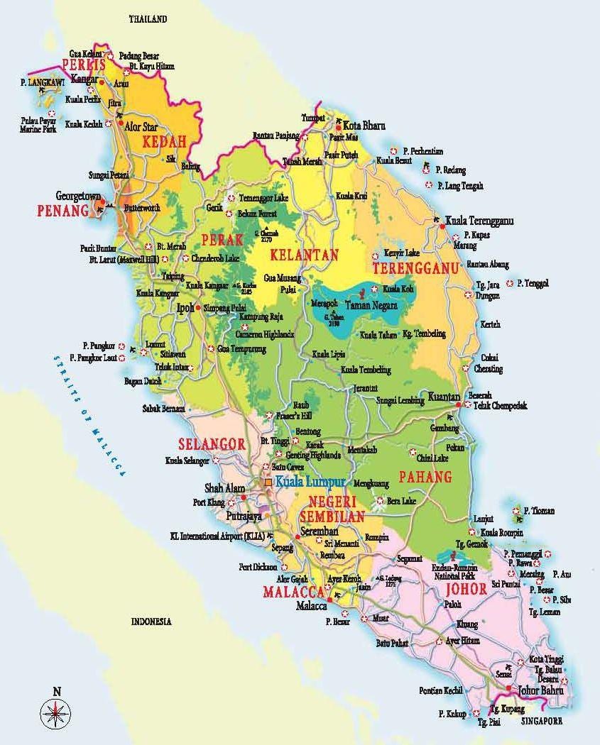 வரைபடம் மேற்கு மலேஷியா