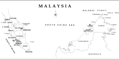 வரைபடம் அவுட்லைன் வரைபடம் மலேஷியா மாநில எல்லைகளை